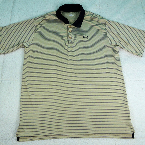 Under Armour Tan Polo Shirt Large EUC - Picture 1 of 7